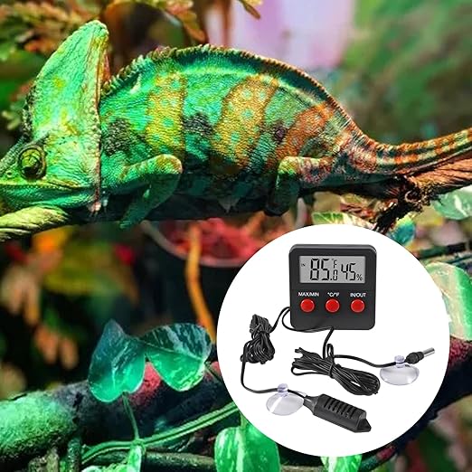 3Pcs Digital Thermometer and Humidity Thermometers Indoor and Outdoor Digital Temperature and Hygrometer Gauge with Probe for Reptile Terrarium Thermometer Pet Keeping