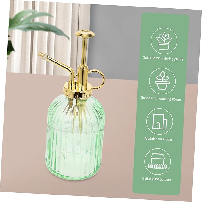 Garneck Vintage Glass Spray Bottle for Indoor Plants 350ml Capacity Watering Mister Fine Mist Sprayer for Gardening and Flower Care