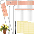 Moxweyeni 61 Pieces Metal Plant Tags Kit 30 Pieces Copper Metal Plant Labels 30 Rainproof Pet Films 1 Marker Pen Reusable Planting Garden Markers Nursery Tags(T U Shape)