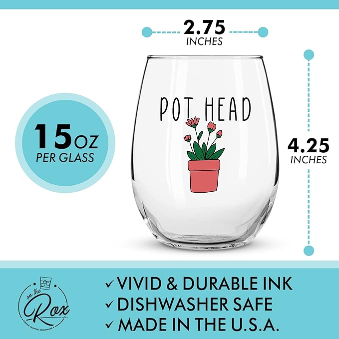 Succulent Plant Cactus Wine Gifts for Women- Set of 4 Funny Wine Glasses 15oz - Flower Lover Gift Mug - What the Fucculent- Crazy Plant Lady Glass Tumbler - Stemless Glasses Housewarming Gift
