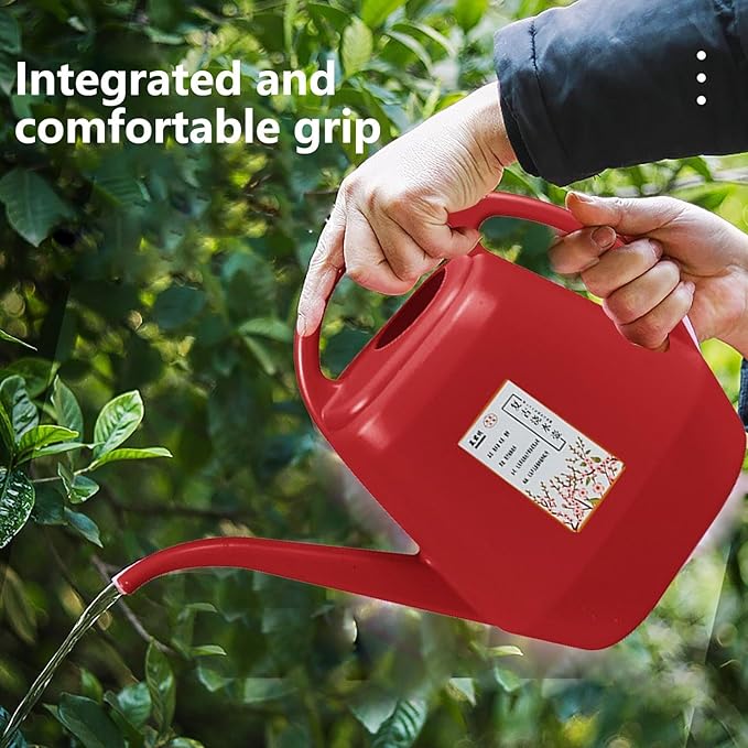 1 Gallon Long Spout Plastic Watering Can with Handle Lightweight Large Watering Can for Garden Flower House Office Indoor Plants Succulent Bonsai