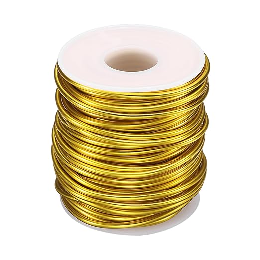 HARFINGTON Bonsai Wire Anodized Aluminum Training Wire Roll 2.5mm/10 Gauge 66ft Length Bendable Bonsai Tree Wire for Garden, Horticulture, Landscape, Planting, Yellow