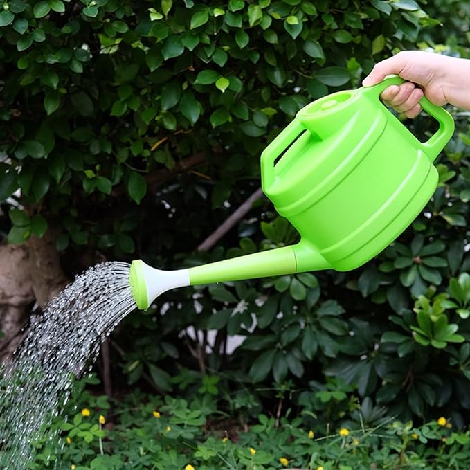 2 Gallon Watering Can, Watering Can for Outdoor Plants with Removable Long Spout, Large Plastic Watering Can for Indoor Outdoor Garden Flowers Plants (Green)