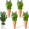 4PCS Terracotta Self Watering Spikes, Frog Shaped Self Watering Globes, Slow Release Self Watering Planter Insert, Plant Watering Globes for Indoor and Outdoor Plants