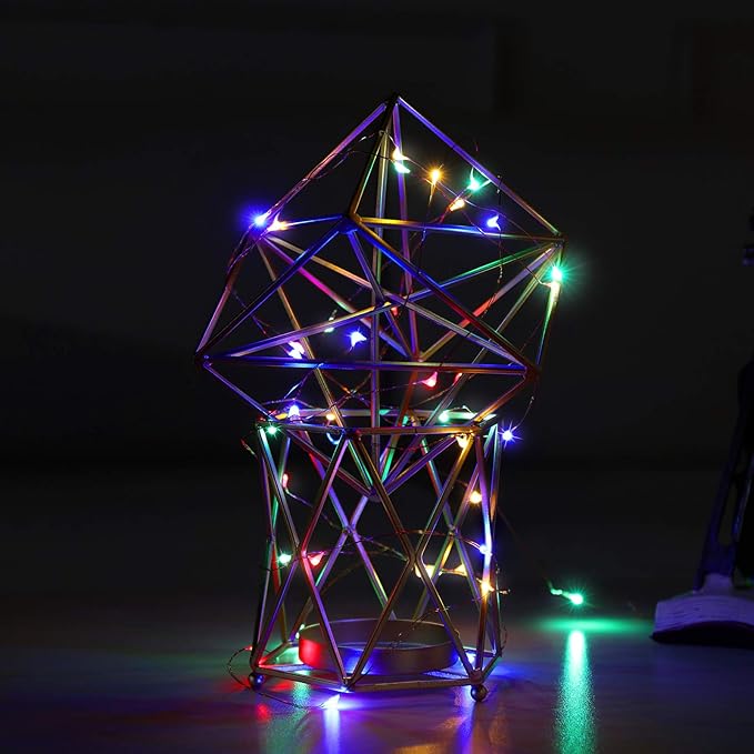 Ariceleo Led Fairy Lights Battery Operated, 4 Packs Mini Battery Powered Copper Wire Starry Fairy Lights for Bedroom, Christmas, Parties, Wedding, Centerpiece, Decoration (5m/16ft Multi-Colored)