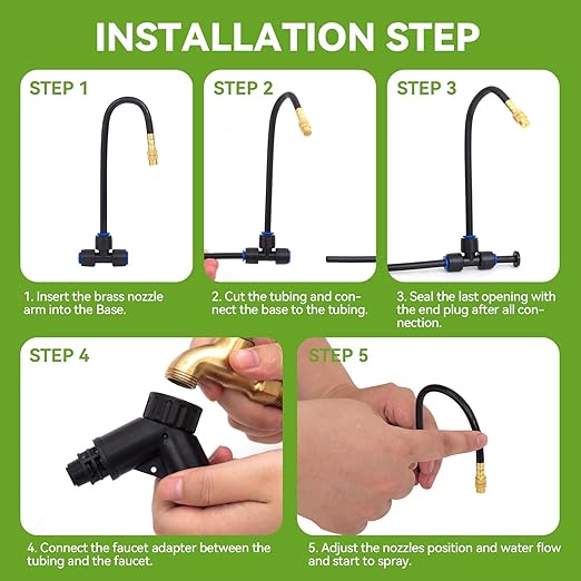 Drip Irrigation System 2026-Upgrade with 12pcs 360° Adjustable Copper Nozzles, 60ft Drip Irrigation Kit Garden Automatic Watering System for Greenhouse, Outdoor Plants, Raised Bed, Potted Plant, Lawn