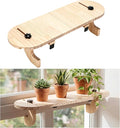 1 Pcs Natural Window Sill Plant Shelf for Plants 21.7 x 7.1 x 5.9 Inch Windowsill Extender Window Plant Floating Shelves No Drilling Wooden Bracket for Cat Perch Planters (Rounded Corner)