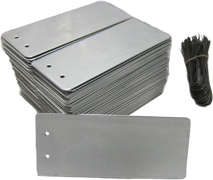 Impress-O-Tag Jumbo Double Sided Write On Metal Foil Tags (Pack of 100)