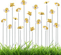 NQEUEPN 20pcs Bee Garden Stakes Decor, Resin Bee Yard Stakes Vivid Garden Stakes Decorative Bee on Stick Yard Art Decorations for Pot Lawn Patio Corridor Flower Bed Outdoor Plant