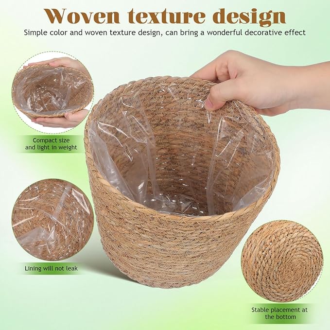 BESPORTBLE 2pcs Rattan Flower Basket Woven Plant Basket for Indoor Rustic Wall Flower Arrangement