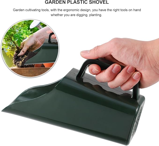 Kisangel Garden Soil Scoop Plastic Bucket Shovel 8.54 Inch for Planting Succulents Soil Sifting and Transplanting Tool