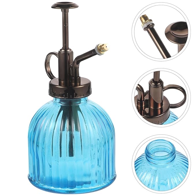 PartyKindom Vintage Glass Spray Bottle Continuous Mister Plant Mister for Garden Indoor