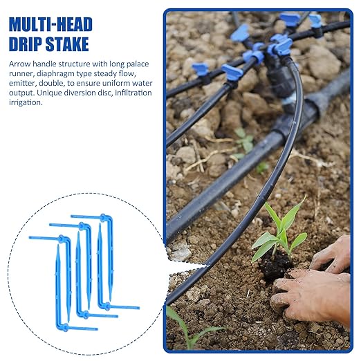 Yardwe 100Pcs Automatic Drip Irrigation Stakes for Indoor Plants Self-Watering System Flower Pot Watering Tool Portable Easy Install Drip Emitter Stakes for Home Garden