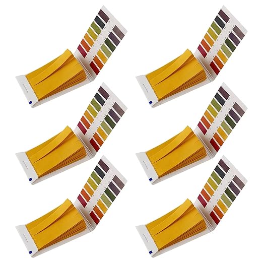 6-Pack pH Test Strips (480 Total) - Universal 1-14 pH Range Litmus Paper for Water, Wine, Saliva, Urine, Soil, Diet Monitoring - Ideal for Soap Making (Sealed Packaging)