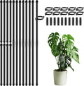30Pcs Plant Support Stakes 17 inch SupKing Garden Orchid Sticks Extended to 3ft 4ft 5ft Plant Poles with Clips for Indoor Outdoor Potted Tomato Rose Amaryllis Vegetables Comes with 20 Ties(Black)