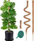 MAFONE Moss Pole Monstera Plant Support, 2 Pack 28” Bendable Moss Pole Monstera Plant Support for Climbing Plants Indoor, Handmade Coco Coir Plant Pole Sticks Support Stakes for Potted Plants