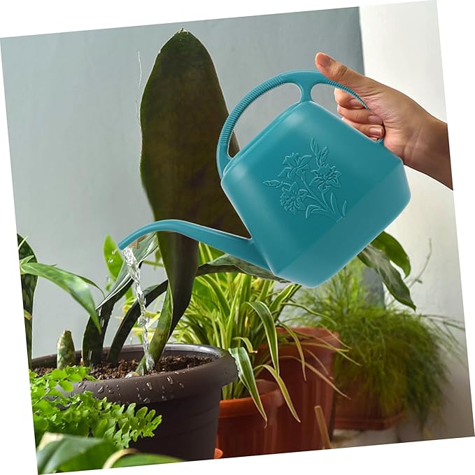 Cabilock 2 Gallon Plastic Watering can with Long Nozzle and Measurement for Indoor and Outdoor Garden Plants