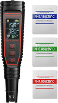 Spider Farmer 5-in-1 Digital pH Meter Kit for Water, TDS EC Temperature Salinity Tester with ATC Rechargeable for Plants Hydroponics Pool Fish Tank and Aquarium (IP67 Waterproof)