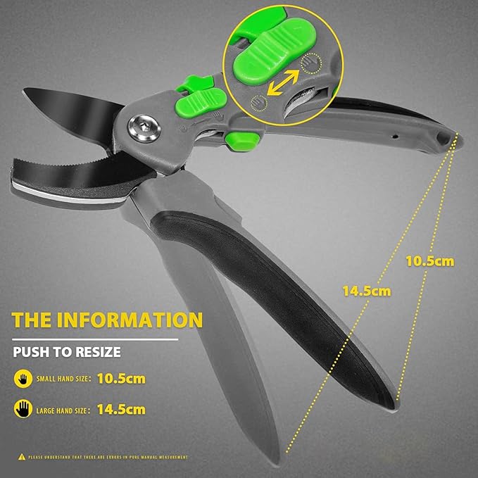 Garden Shears with Stainless Steel Blade, Precision Pruning Shears for Plants, Ergonomic Garden Clippers