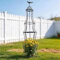42 Inch Obelisk Trellis for Climbing Plants - Durable Metal Outdoor Support for Roses, Bougainvillea, Vines, and Potted Plants - Easy to Install Garden Decoration