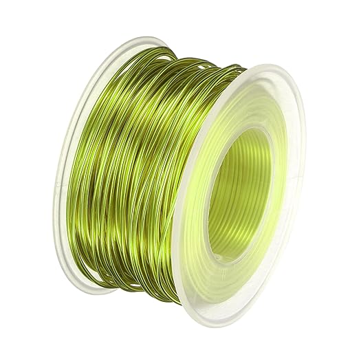 HARFINGTON Bonsai Wire Anodized Aluminum Training Wire Roll 1mm/18 Gauge 98ft Length Bendable Bonsai Tree Wire for Garden, Horticulture, Landscape, Planting, Yellow Green