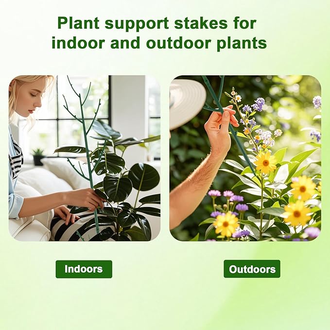 PERSZEN 15 Pack Stackable Plant Support Stakes, Garden Trellis for Climbing Plants Indoor and Outdoor Use, Plant Accessories for Potted Plants Monstera, Plant Sticks for Climbing Plant Stems