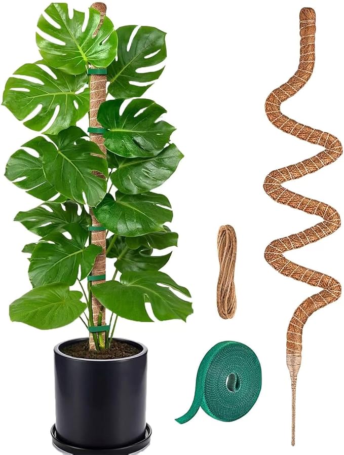 MAFONE Moss Pole, 47 Inch Bendable Moss Pole Plant Support for Monstera for Climbing Plants Indoor, Handmade Coco Coir Plant Pole Sticks Support Stakes