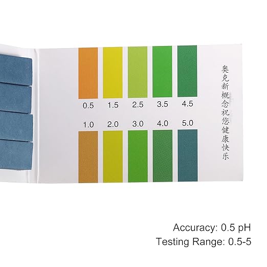 PATIKIL PH Test Strips 0.5-5, 2 Pack 160 Indicator Papers Litmus Tester for Water Food Soil Alkaline Acid Testing