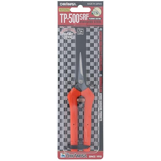 Chikamasa TP-500SRF Ultra-Light Japanese Trimming Scissors Stainless Steel Curved Blades with Fluorine Coating