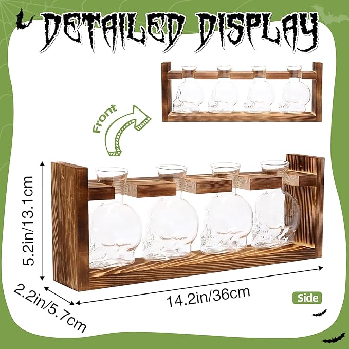 Plant Propagation Stations Halloween Skull Plant Terrarium Kit Glass Vases Gift for Father Air Planter Home Office Decor