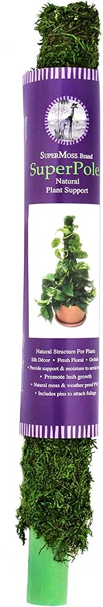 SuperMoss (22225) Moss Pole / Plant Stake, Fresh Green, 2 - 2.5ft.