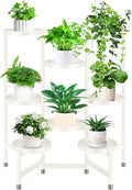 8 Tier Metal Plant Stand for Indoor Outdoor, Heavy Duty Flower Pot Stands for Multiple Plant, Anti-Rust Iron Plant Pot Shelf, Decoration Racks for Living Room Balcony Garden Patio (White)