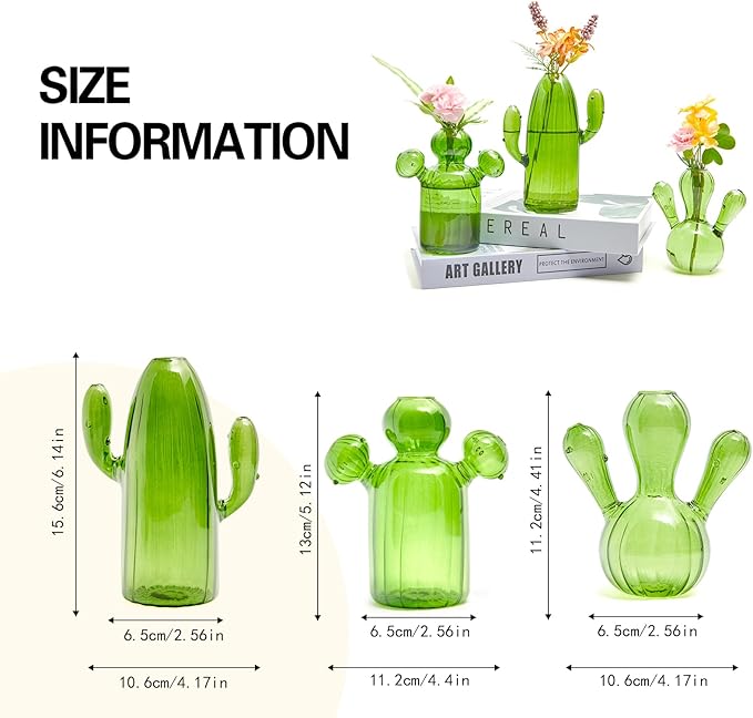 XXXFLOWER Cactus Plant Propagation Station Terrarium Jars for Plant Cuttings Air Plant Holders Unique Glass Flower Vase for Hydroponics Plants for Plant Lovers Home Garden Decor