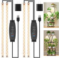 13 Inches LED Grow Light Strips, Grow Lights Match The Flower Stand for Indoor Plants Full Spectrum 3500K Plant Lamp with 3/9/12H Timer, 10 Dimmable Levels for Seedling Succulent, 2 Head 2 Pack