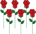 YEAHOME Valentines Day Decorations Outdoor, Set of 6 Rose Metal Flowers Decorative Garden Stakes for Valentines Day Decor, Lovely Yard Stakes for Home Lawn Pot Flowerbed Wedding Anniversary