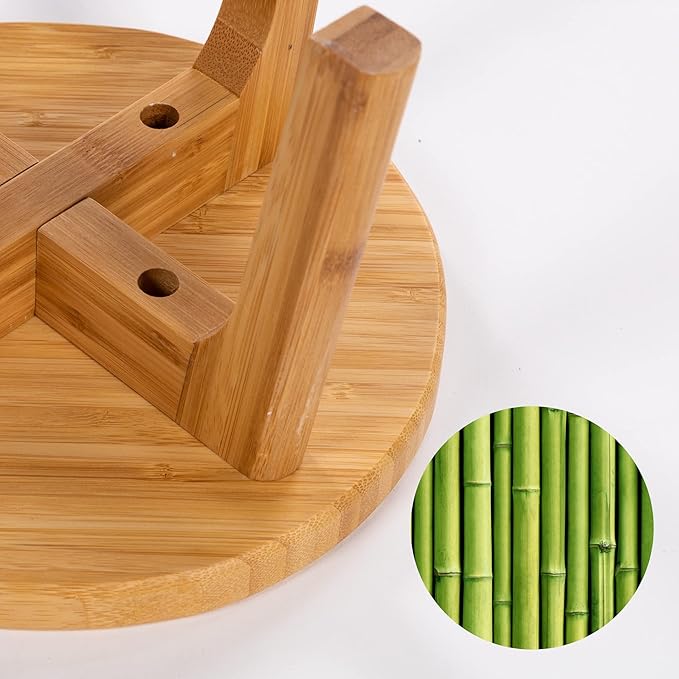 GOBAM Bamboo Step Stool, 10.65 Inches - Portable Wooden Stool for Adults, Kids, Kitchen, Bathroom, Bedroom, Toy Room - 300 lbs Capacity