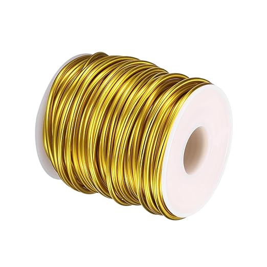 HARFINGTON Bonsai Wire Anodized Aluminum Training Wire Roll 2.5mm/10 Gauge 66ft Length Bendable Bonsai Tree Wire for Garden, Horticulture, Landscape, Planting, Yellow