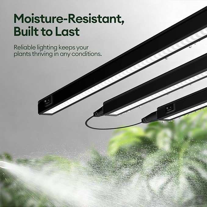 Maygrove Grow Lights for Indoor Plants, Sunlike Full Spectrum 5000K 2FT LED Growing Lamp 60W (4 x 15W), T5 Grow Light Strip for Seed Starting, Vegetables, Linkable, Black, 4-Pack