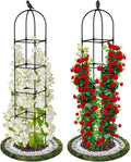 2 Pack Garden Obelisk Trellis for Climbing Plants, 71" Rustproof Metal Tower Plant Support Cages, Rose Trellis for Tomato Potted Flowers Vegetables Vines, Indoor Outdoor Garden Patio