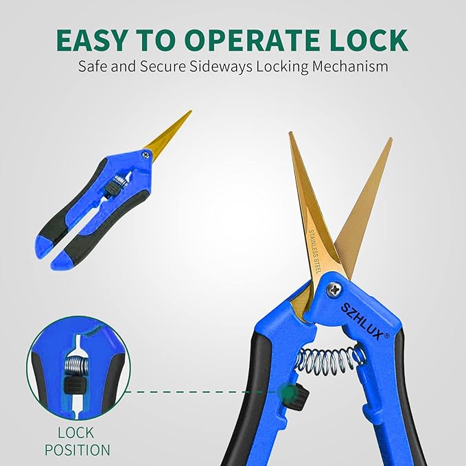 SZHLUX 6.5 Inch Gardening Scissors Hand Pruner Pruning Shears (1, Blue)