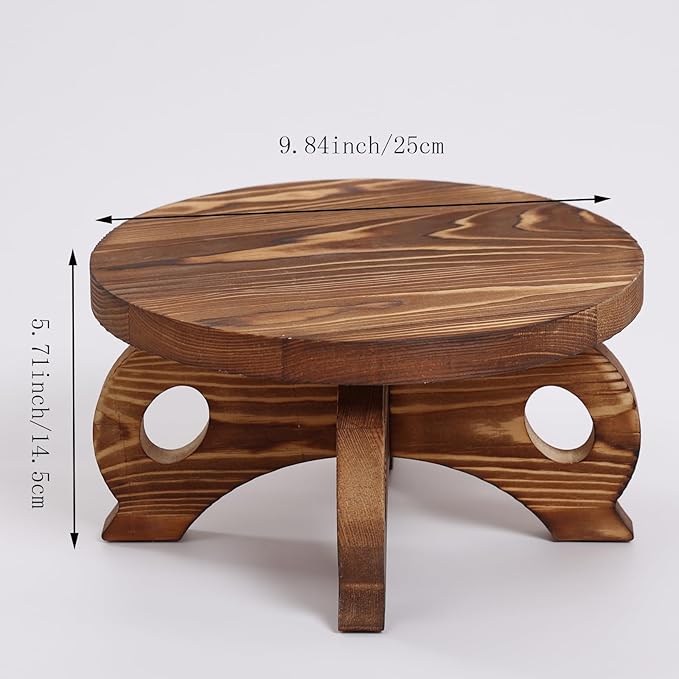 Decorative Corner Planter Wooden Plant Stands Indoor Plant Holder Riser Round Display Stands Farmhouse Display Stool Flower Holder Pedestal Board Pine