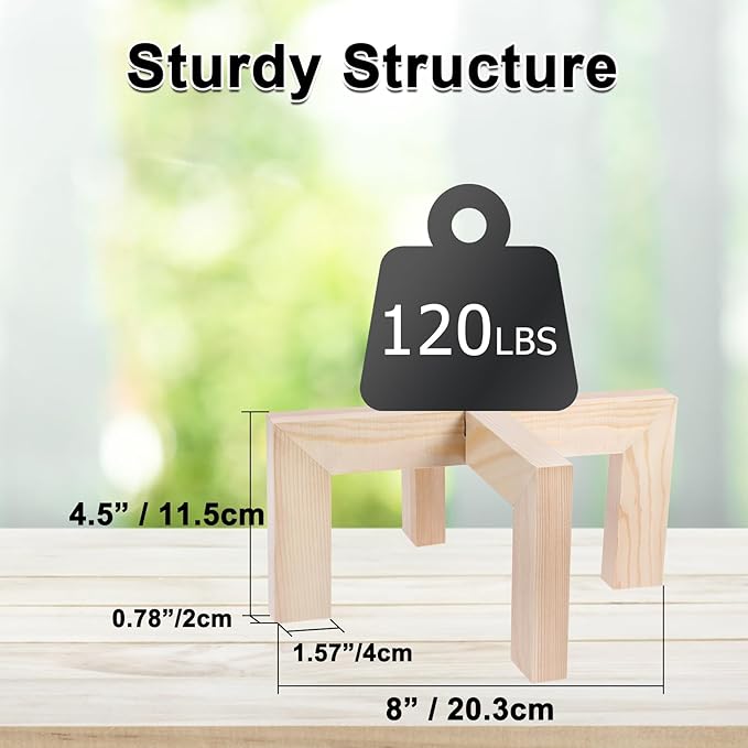 Vigordream Plant Stand, Indoor/Outdoor Wood Plant Holder, Single Flower Pot Stand, Sturdy Planter Stands, Fit 5-9 Inch Pots