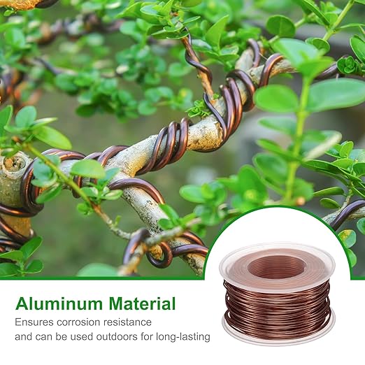 HARFINGTON Bonsai Wire Anodized Aluminum Training Wire Roll 1mm/18 Gauge 98ft Length Bendable Bonsai Tree Wire for Garden, Horticulture, Landscape, Planting, Copper