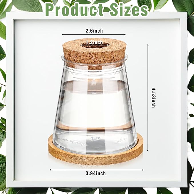 Baderke 12 Packs Propagation Vases for Plants Plastic Plant Propagation with Hole Lid and Bamboo Stand Growing in Water Hydroponic Home Office Desktop Vase Decoration (Cute Style)