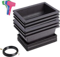 6 Packs Bonsai Training Pots with Trays 6.3 Inch Nursery Pots with Drainage Plastic Bonsai, Come with 12pcs Plant Labels, Rectangle Bonsai Flower Growing for Home Garden, Yard, Balcony, Office (s)