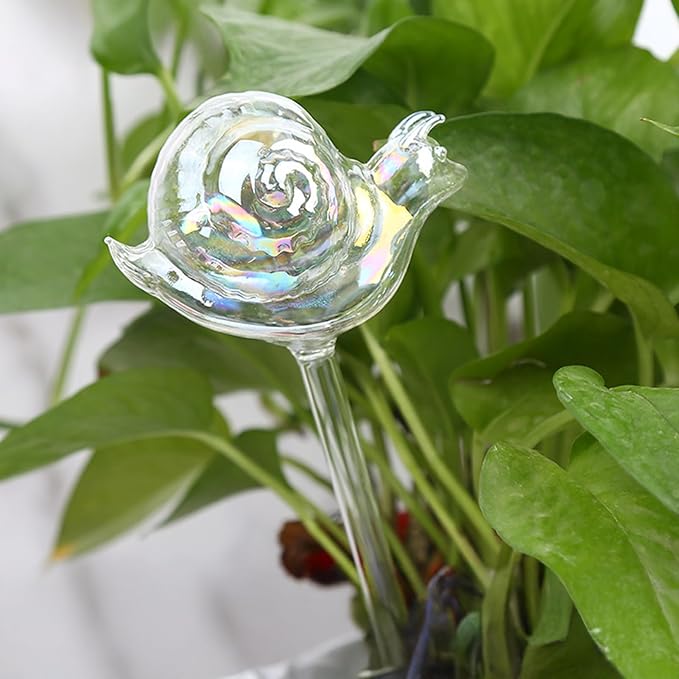 Self Watering Globes, High Borosilicate Glass Snail Design, Large Capacity Automatic Plant Waterer for Indoor Outdoor Plants, Fits Potted Herbs Succulents Office Flora (3pcs)