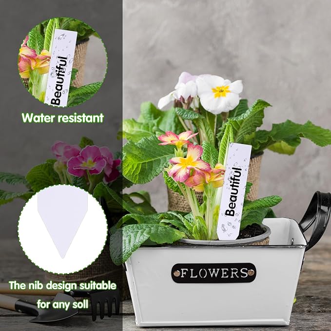 1500 Pcs 4 Inch Plastic Plant Nursery Garden Labels Waterproof Pot Markers Garden Stake Tags, White