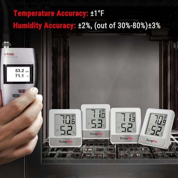 TempPro TP49 Digital Hygrometer Indoor Thermometer Humidity Meter Room Thermometer with Temperature and Humidity Monitor Mini Hygrometer Outdoor Thermometer (Previously ThermoPro)