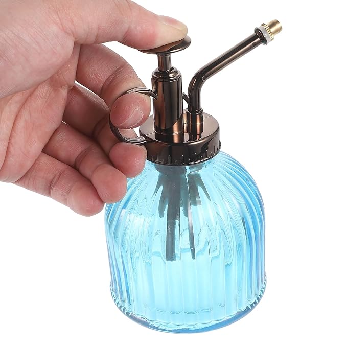 PartyKindom Vintage Glass Spray Bottle Continuous Mister Plant Mister for Garden Indoor