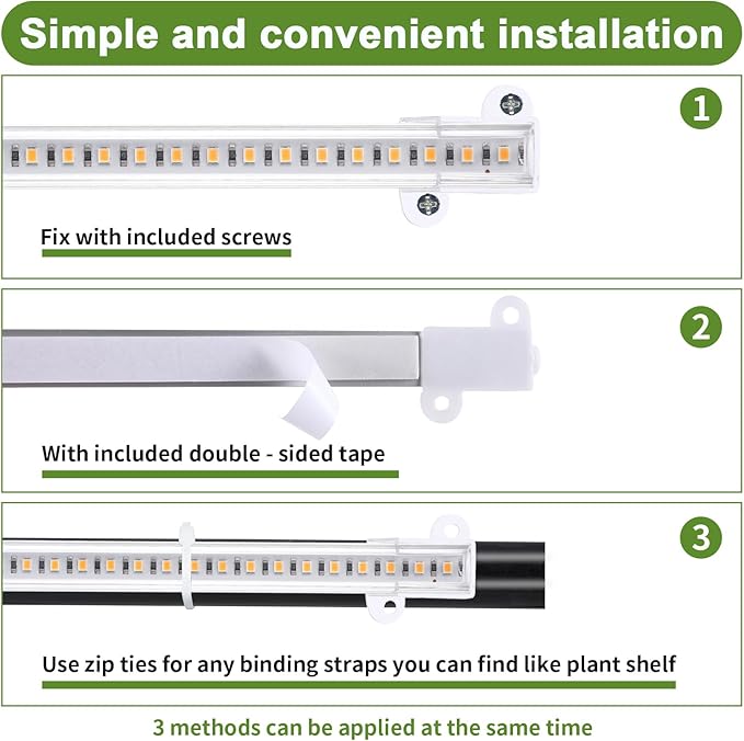 8.6'' LED Grow Light Strips, Full Spectrum 3500K Grow Lights for Indoor Plants, 2 Head with 3/9/12H Timer, 10 Dimmable Levels, Suitable for Seedling, Succulent, Plant Shelf and Greenhouse, 1-Pack